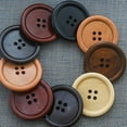thumbnail image 3 of Frogued 100Pcs Round Wooden Buttons Shirt Coat Trousers Decor Scrapbook DIY Sewing Craft (Black), 3 of 13
