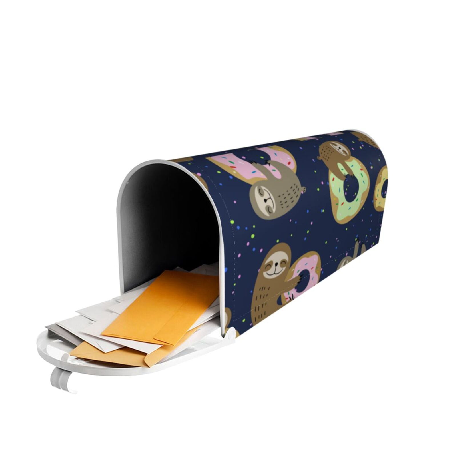 Hirioo Sloth with Donuts for Magnetic, Waterproof Mailbox Cover,Perfect for Fall, Winter, Spring, and Summer Outdoor Decor-21x18 in