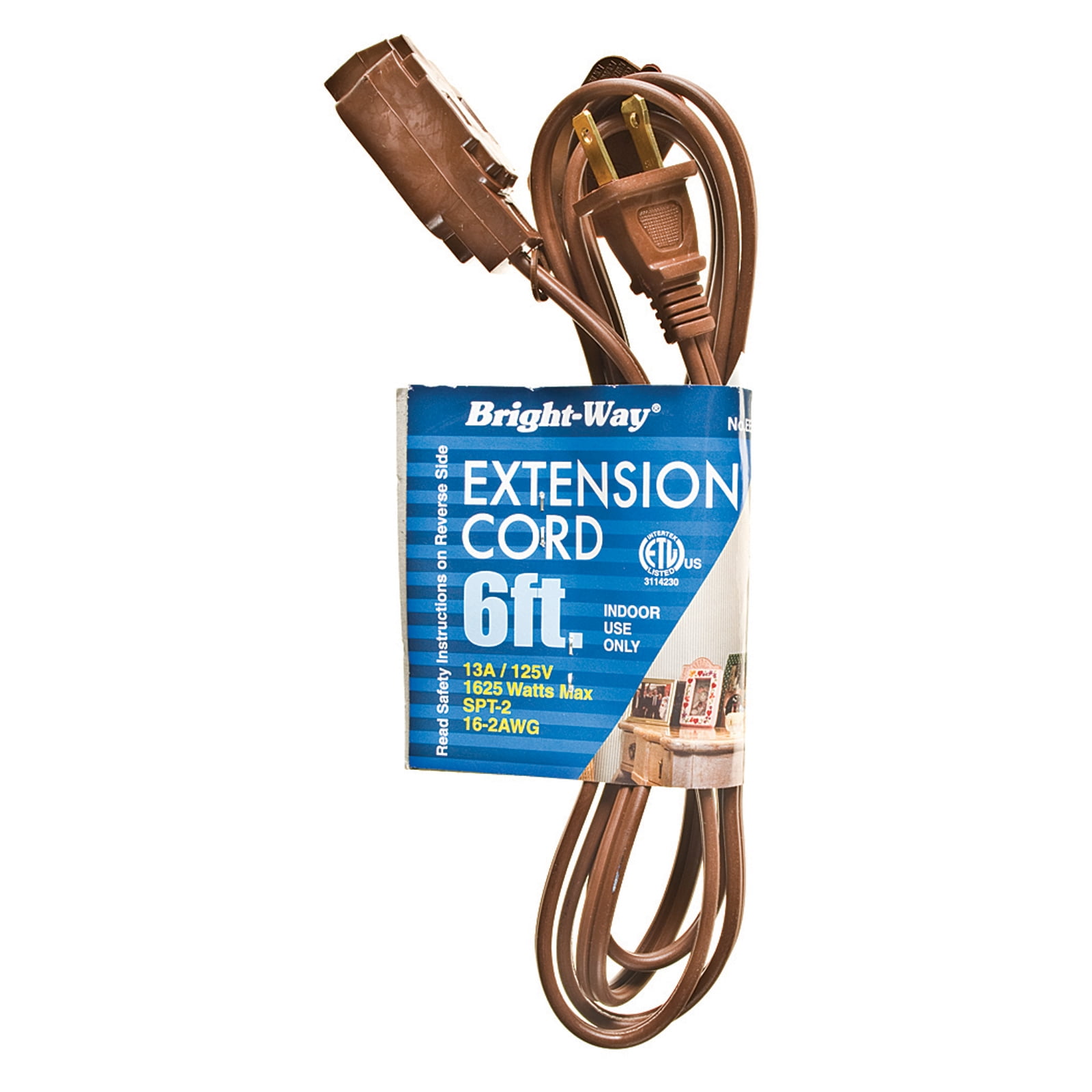 Extension Cord 6', Brown 1 Pkg
