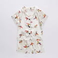 thumbnail image 2 of Summer Cute Outfit Toddler Baby Boys Girls Pajamas Button-Down PJs Shorts Set 2 Piece Short Sleeve Cotton Pajama Set, 2 of 4