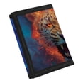 thumbnail image 2 of Psesaysky Polyester Fabric Children's Wallet with Magic Sticker Zipper Closure, Fire Leopard Trifold Pouch Youth Wallet for Outdoor Travel, 2 of 7