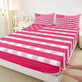 thumbnail image 4 of Homewish Modern American Flag Twin Sheet Sets for Kids, Cartoon Stars Print Twin Fitted Sheet, Hot Pink Abstract Flat Sheet, Super Cozy Room Decor, 3 Pieces, 4 of 8