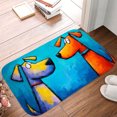 thumbnail image 5 of 1pc Two Dogs Absorbent Non-Slip Bathroom Thickened Flannel Rug Decor,Soft,Quick Drying,Suitable For Indoor/outdoor Use,Bathrooms,Bedrooms,Kitchens,Terrace,Laundry Rooms,16"x24", 5 of 9