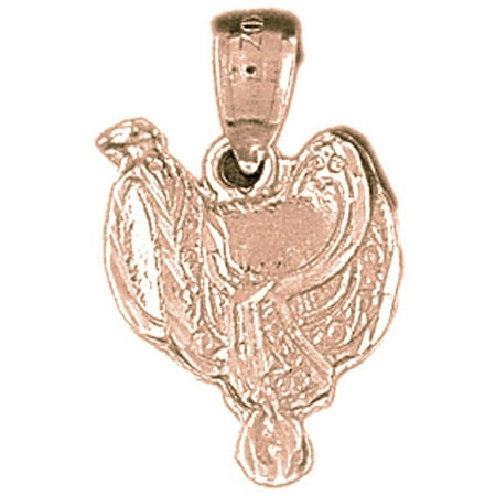 14K Rose Gold Saddle Pendant - 21 mm