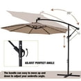 thumbnail image 5 of 10FT Cantilever Patio Umbrella with 32 Solar-Powered LED Lights Outdoor Patio Offset Umbrella for Patio Garden Pool Beach Yard Brown, 5 of 10