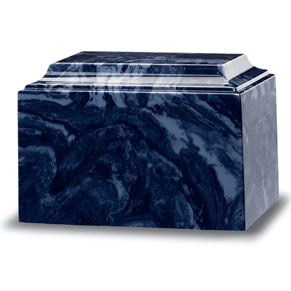 Adult Cremation Urn For Human Ashes - Midnight Blue Marble Cremation Urn With Classic Design - Adult Size - 225 cu. in.