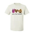 thumbnail image 3 of Peace Love Baseball Sports Men's Graphic T-Shirt, White, 5X-Large, 3 of 5