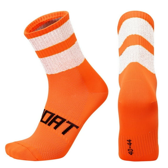 Xmarks High Reflective Cycling Socks for Men Women, High Rise Athletic Crew Socks Breathable Bike Riding Running Socks for Adult 35-44