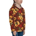 thumbnail image 3 of Easygdp Red Plaid Sunflower Boys Hoodie Kids Sweatshirt Youth Pullover With Hood-Medium, 3 of 6