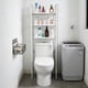 thumbnail image 5 of Estante de almacenamiento sobre el inodoro Estantería organizadora de baño de 3 niveles, plástico y plancha, ahorro de espacio sobre el inodoro o lavadora, 61x18,5x9,84 pulgadas, negro o blanco, 5 of 8