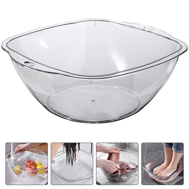 SHINYPASING Transparent Plastic Washbasin Sturdy Salon and Home Face Cleansing Basin