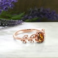 thumbnail image 7 of Gem Stone King 0.91 Ct Oval Orange Red Madeira Citrine 18K Rose Gold Plated Silver Greek Olive Vine Branch Engagement Ring, 7 of 7