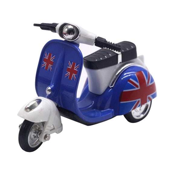 Educational Pull Back Motorcycle Toy - Alloy Retro Scooter Model with Friction Power for Brain and Collectible Joy for Kids