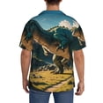 thumbnail image 3 of Kdxio Men's Hawaiian Shirt for Men Short Sleeve Shirt Cute Green Dinosaur Blue Sky Summer Casual Holiday Beach Button Down T-Shirts, 3 of 5