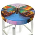 thumbnail image 3 of Xecao's Oil Painting Beautiful Butterfly Print Stool Covers offer stylish, washable protection for PU round bar stools, perfect for home or commercial use., 3 of 7