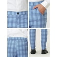 thumbnail image 6 of INSPIRE CHIC Men's Formal Color Block Slim Fit Flat Front Plaid Dress Pants, 6 of 6