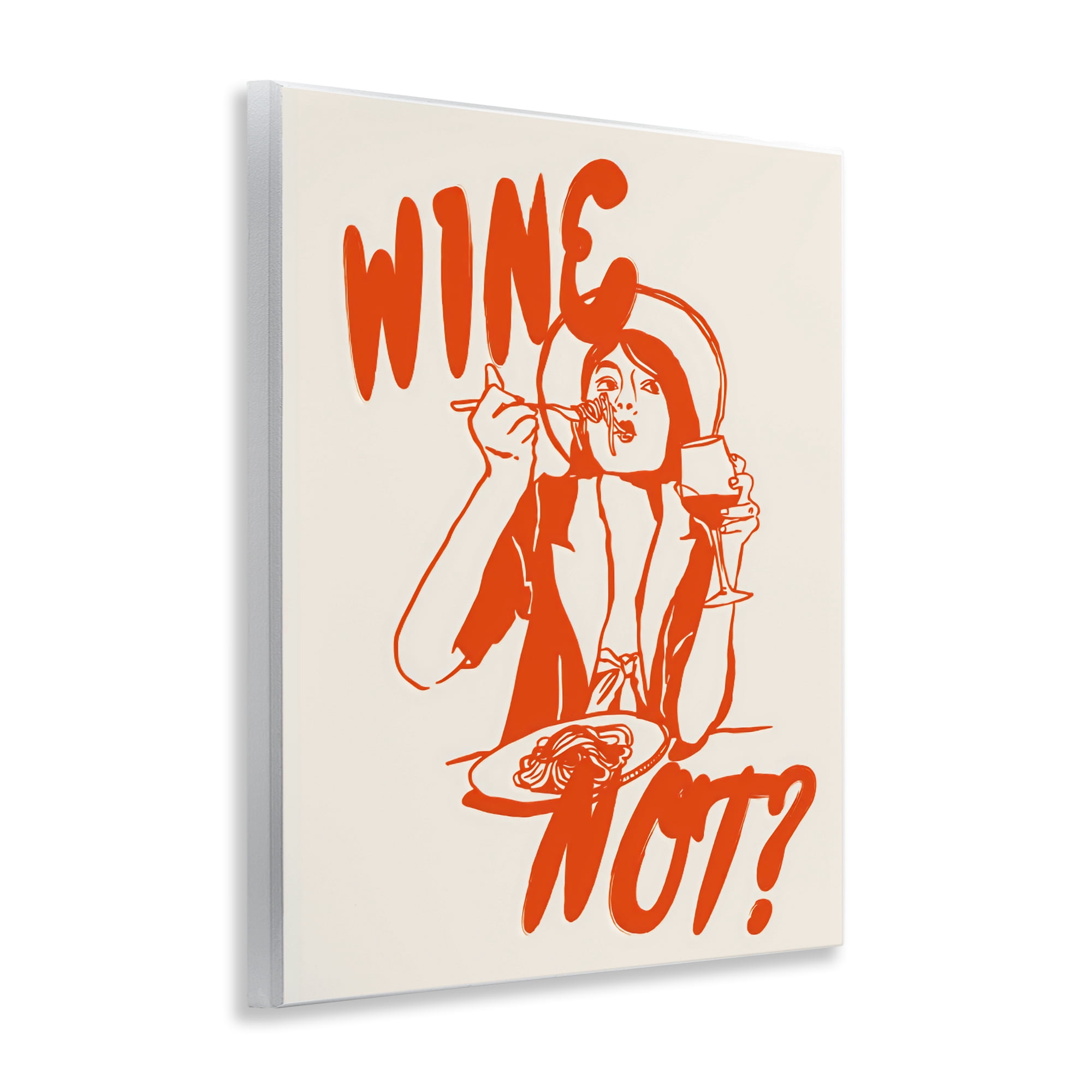 Stupell Industries Wine Not Retro Meal Time Wall Plaque Art, design by The Prints Vibe
