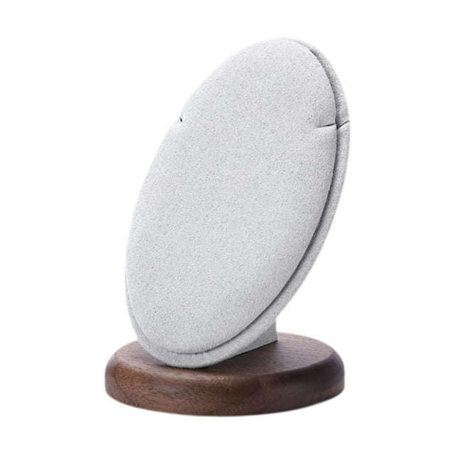 Expositor de joyas con base de madera, vitrina para exhibiciones, accesorios, estantes, tienda minorista Gris claro