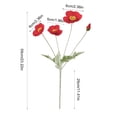 thumbnail image 3 of Poppy Artificial Fake Poppies Flower with Stems Silk Floral for Wedding Bouquet Party Spring Arrangement Home Cemetery Decorations Red, 3 of 6