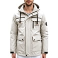 thumbnail image 3 of Zynoxe Windbreaker Waterproof Jackets for Men Adjustable Cuffs Zip Up Jacket Detachable Drawstring Hooded Jackets Fashion Solid Color Outdoor Fall Winter Hiking Jacket with Multi Pocket XL, 3 of 10