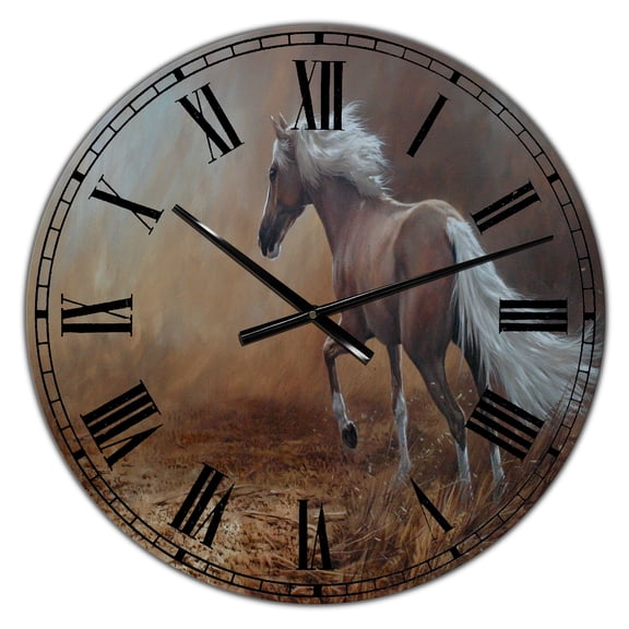 Designart Oversized Multicolor Analog Round Cottage Modern Wall Clocks, CLM25705-C23