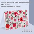 thumbnail image 3 of Yayeee Toggle Light Switch Wall Plate 3-Gang 6.37"x4.48" Decorative Outlet Cover, Pink Floral, 3 of 7