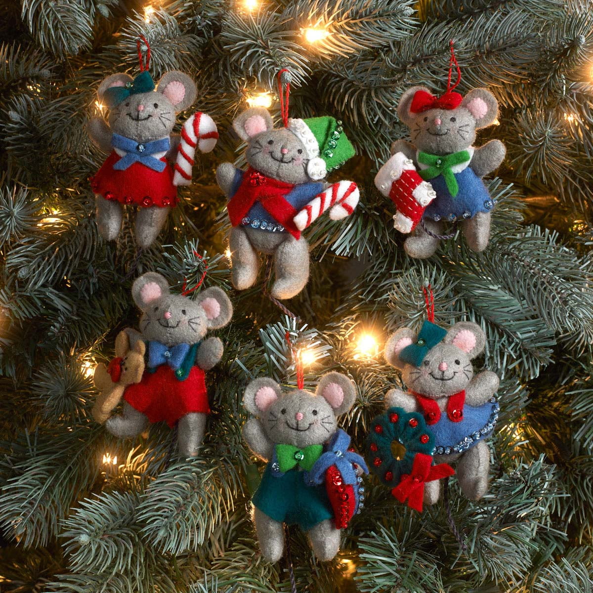 Bucilla Felt Applique DIY Christmas Keepsake Ornament Kit, The Night before Christmas, Set of 6