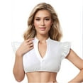 thumbnail image 2 of Women's Cotton Crop Tops Summer Trendy Slim Fit Ruffle Sleeve V Neck Sleeveless Shirts Casual Tunic Blouses (XL, White), 2 of 6