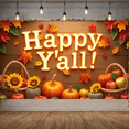 thumbnail image 5 of Rustic Design Happy Y'all Pumpkin Fall Banner Decorative Leaves Colorful Autumn Theme for Thanksgiving Celebration Home Decoration Festival Decor, 5 of 9