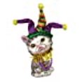 thumbnail image 3 of December Diamonds Glass Ornament - Grey Tabby Cat with Jester Hat, Marti Gras Theme, 3 of 3