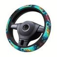 thumbnail image 4 of Vibrant Sea Turtle Print Steering Wheel Cover, Universal Fit 15-Inch, Polyester, Elastic, Non-Slip Grip, Marine Coral Reef Design, 4 of 7