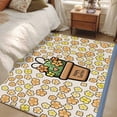 thumbnail image 4 of 3'x5' Rug for Living Room Bedroom, Easter Washable Area Rugs Non-Slip Carpet Mats, Bunny Ears Spring Yellow Flowers Potted Plant Rustic Indoor Low Pile Area Rug Runner for Kitchen, Mudroom, 4 of 8