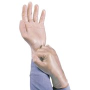 Ansell Health Single-use Powder-free Pvc Gloves - Vinyl Coating - Medium Size - Polyvinyl chlride [pvc], Vinyl Coating - Clear - Powder-free, Durable, Rolled Cuff, Beaded Cuff, Splash (34725m)