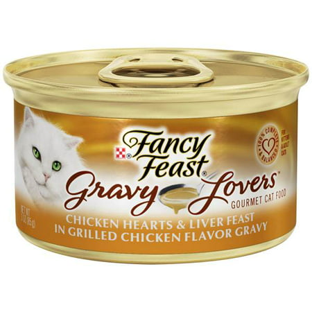 10PK Fancy Feast Gravy Lovers Chicken Hearts & Liver Feast In Grilled Chicken Flavor