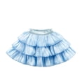thumbnail image 2 of ZHOGXU Childrens Kids Girls Skirt Elastic Waist Solid Color Layered Hem Comfortable Fashion Mini Tutu Skirt For Casual Daily Wear,Sky Blue,3-4 Years, 2 of 7