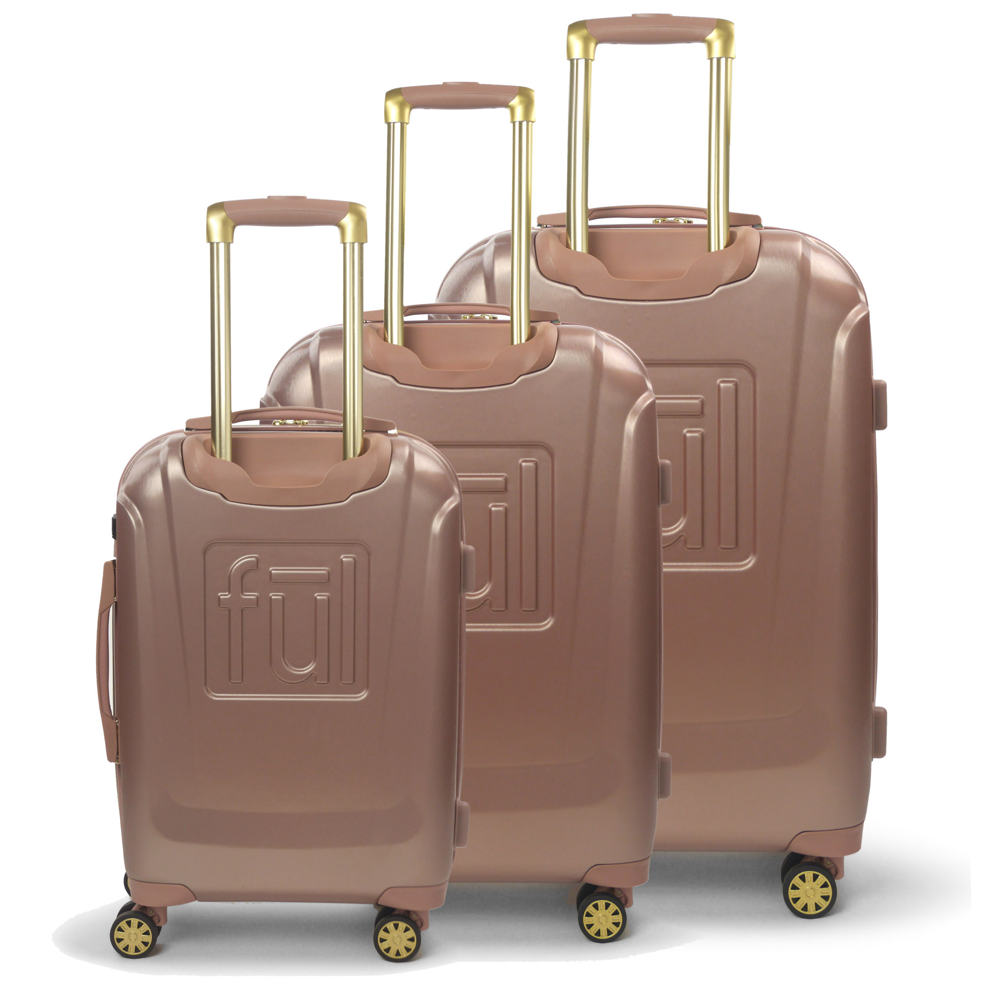 FUL Disney Textured Mickey Mouse Hard Sided 3 Piece Luggage Set, Rose Gold, 29", 25", and 21" Suitcases - image 3 of 11