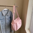 thumbnail image 6 of HUISZJ Women Corduroy Shoulder Bag, Multi Pocket Handbag, Top Handle Crossbody Bag for Work Travel Outdoor (Pink), 6 of 10