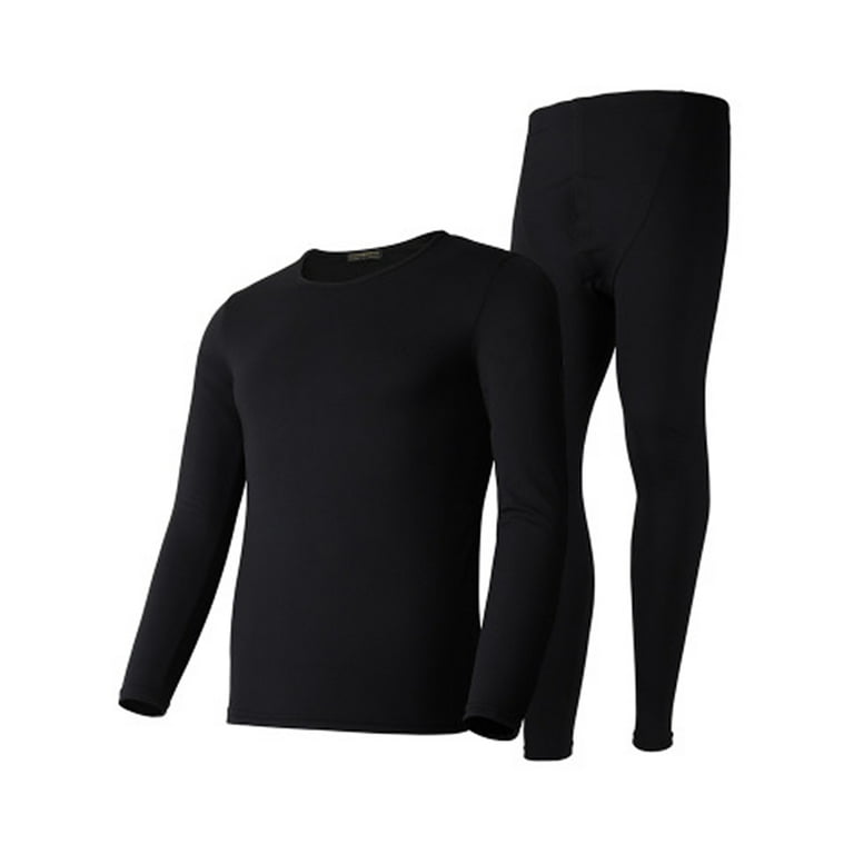 HeroBiker Men's Winter Thermal Top and Bottom with Fleece Lined Plus Size  Set 