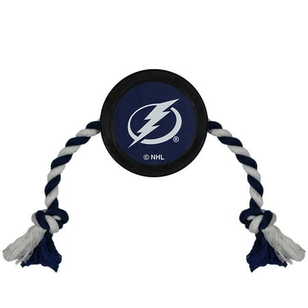UPC: 0849790080201 | Pets First NHL Tampa Bay Lightning Hockey Puck Toy – Heavy-Duty Durable Rubber Dog Toy