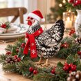 thumbnail image 5 of Chicken Christmas Ornament Acrylic Chicken with Christmas Hat Pendant Holiday Party Christmas Tree Decorations Hen Hanging Pendant Gift, 5 of 6