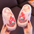 thumbnail image 3 of Zapatillas de casa de dibujos animados para niñas, chanclas antideslizantes para interiores y exteriores, zapatillas Cinnamoroll Kuromi my Melody, Verano, 3 of 6