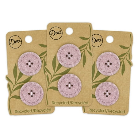 UPC: 0072879308600 | Dritz Recycled Cotton Round Stitch Button 25mm Mauve 3 Pack (6 Count)