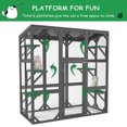 thumbnail image 3 of Pet Pens & Hutches Catio Outdoor Cat Enclosure Cat House Wooden Cat Cage Large Feral Cat Shelter for Mulitiple Cats with Six Platforms, Large Enter Door, Waterproof Roof 60" Grey,Dog Pens, 3 of 7