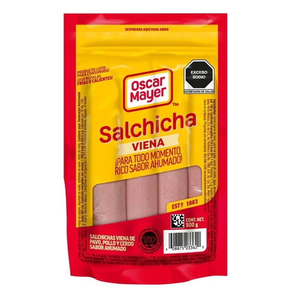 Salchicha tipo viena Oscar Mayer 48 sabor ahumado 500 g