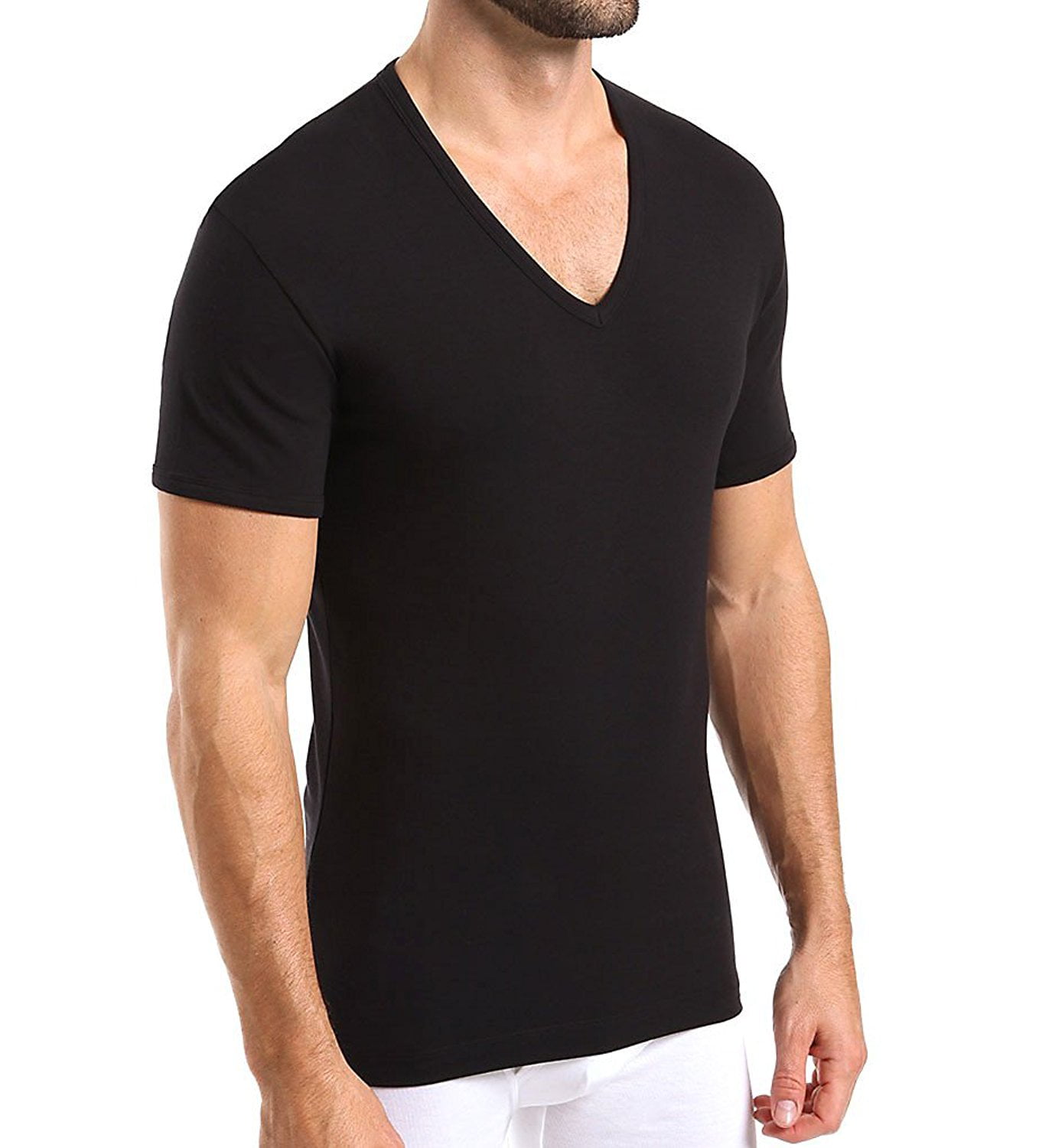 Nero Perla - Nero Perla Black V-neck Undershirt T-shirt (3XL) - Walmart ...
