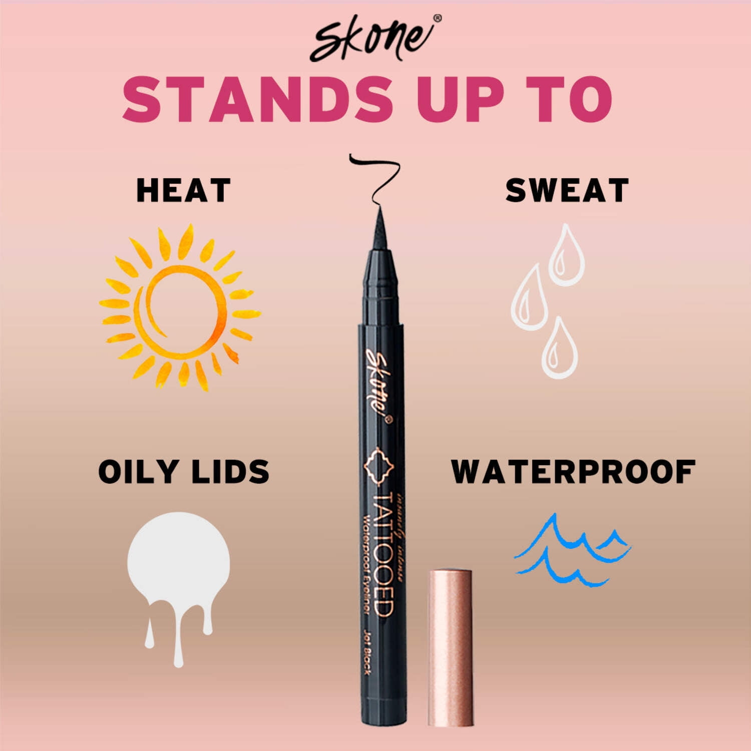 Skone Cosmetics - Insanely Intense Tattooed Eyeliner - Set of 5 Jet Black