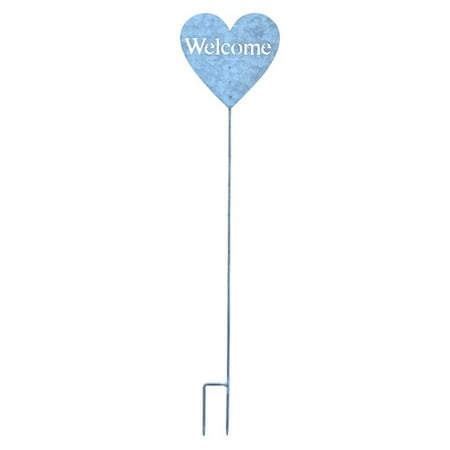Cheungs Heart Shaped ''Welcome'' Metal Garden Sign
