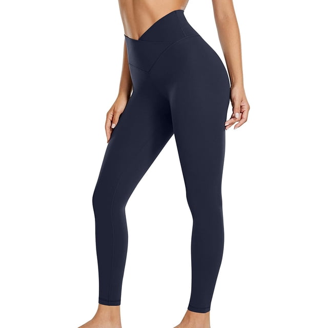Pantalones de yoga de cintura alta para mujer - Leggings deportivos para entrenamiento/uso informal - Tejido elástico, todas las estaciones, tallas S-XXL