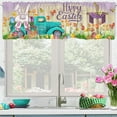 thumbnail image 2 of Rdsfhsp Easter Valance Curtain for Kitchen 18"x 54" Bunny Truck Easter Decor, Purple Valance Curtain for Kitchen Living Room Bedroom, Rod Pocket Spring Tulip Easter Eggs Window Treatment Valance, 2 of 5