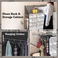 thumbnail image 2 of Ealing Shoe Rack Organizer with Doors, 8-Tier Shoe Organizer 32 Pairs Portable Shoe Rack Organizer Storage Cabinet for Closet Entryway Bedroom (Black, 2 by 8), 2 of 7